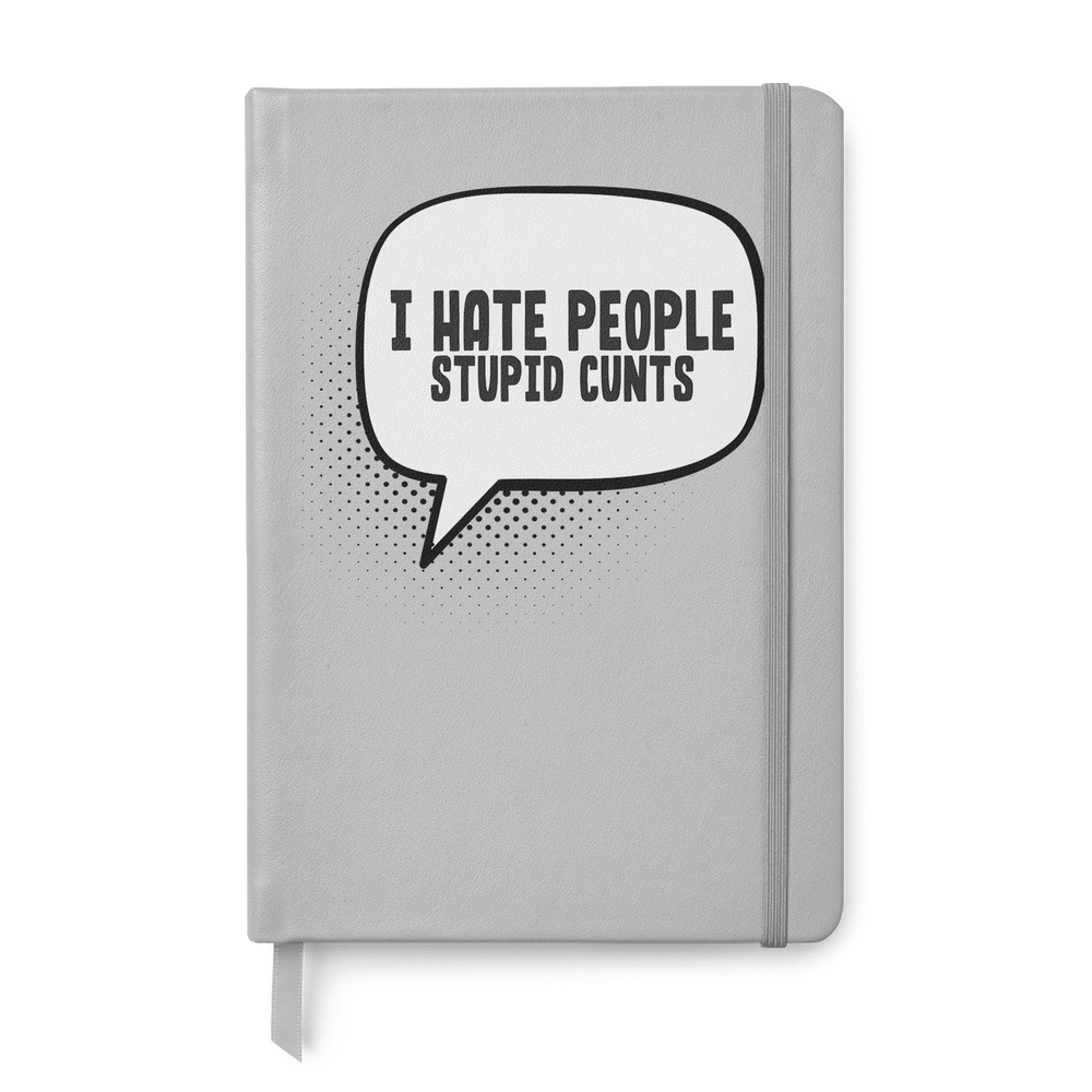 Hate People Speech Bubble Leather Style Notebook #5 image